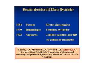 Efectos Bystander e inestabilidad genómica inducidos por radiación:
interacciones no trazables de la exposición a las radi...