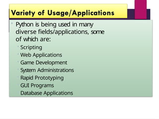 Comprehensive Introduction to Python Programming Language and Its ...