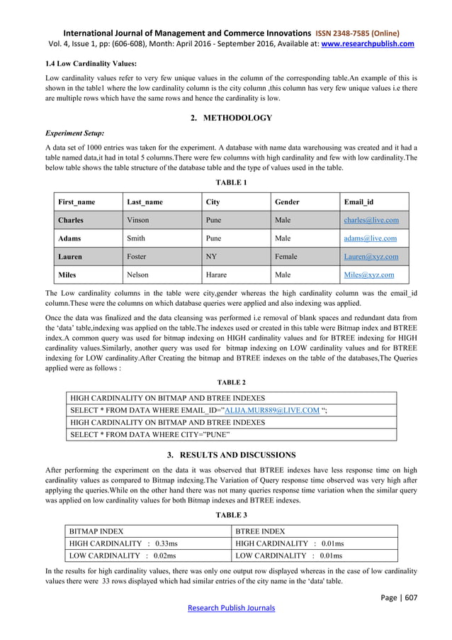 Comparative study of Bitmap indexing and B Tree. | PDF | Databases ...