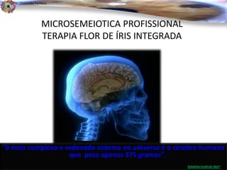Dr. Clodoaldo Pacheco

                                                                              .

                    MICROSEMEIOTICA PROFISSIONAL
                    TERAPIA FLOR DE ÍRIS INTEGRADA




"0 mais complexo e ordenado sistema no universo é o cérebro humano
                    que pesa apenas 375 gramas".
                                                      TERAPIA FLOR DE ÍRIS®
 