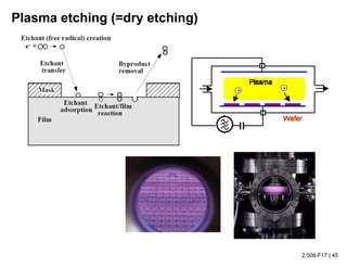 2.008-F17 | 45
Plasma etching (=dry etching)
 