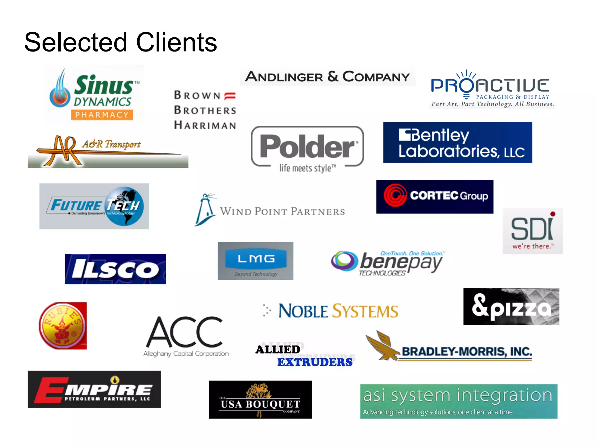 Selected Clients
 
