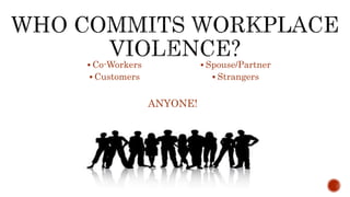  Co-Workers
 Customers
 Spouse/Partner
 Strangers
ANYONE!
 