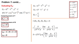 Problem 7: contd….
Evaluating 4:
Comparing powers of T
Comparing powers of M
Comparing powers of L
 