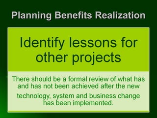 Planning Benefits RealizationPlanning Benefits Realization
 