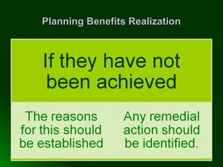 Planning Benefits RealizationPlanning Benefits Realization
 