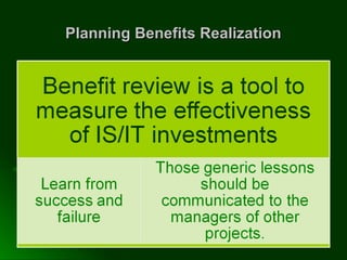 Planning Benefits RealizationPlanning Benefits Realization
 