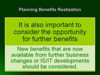 Planning Benefits RealizationPlanning Benefits Realization
 