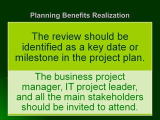 Planning Benefits RealizationPlanning Benefits Realization
 