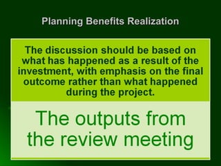Planning Benefits RealizationPlanning Benefits Realization
 