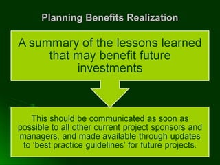 Planning Benefits RealizationPlanning Benefits Realization
 