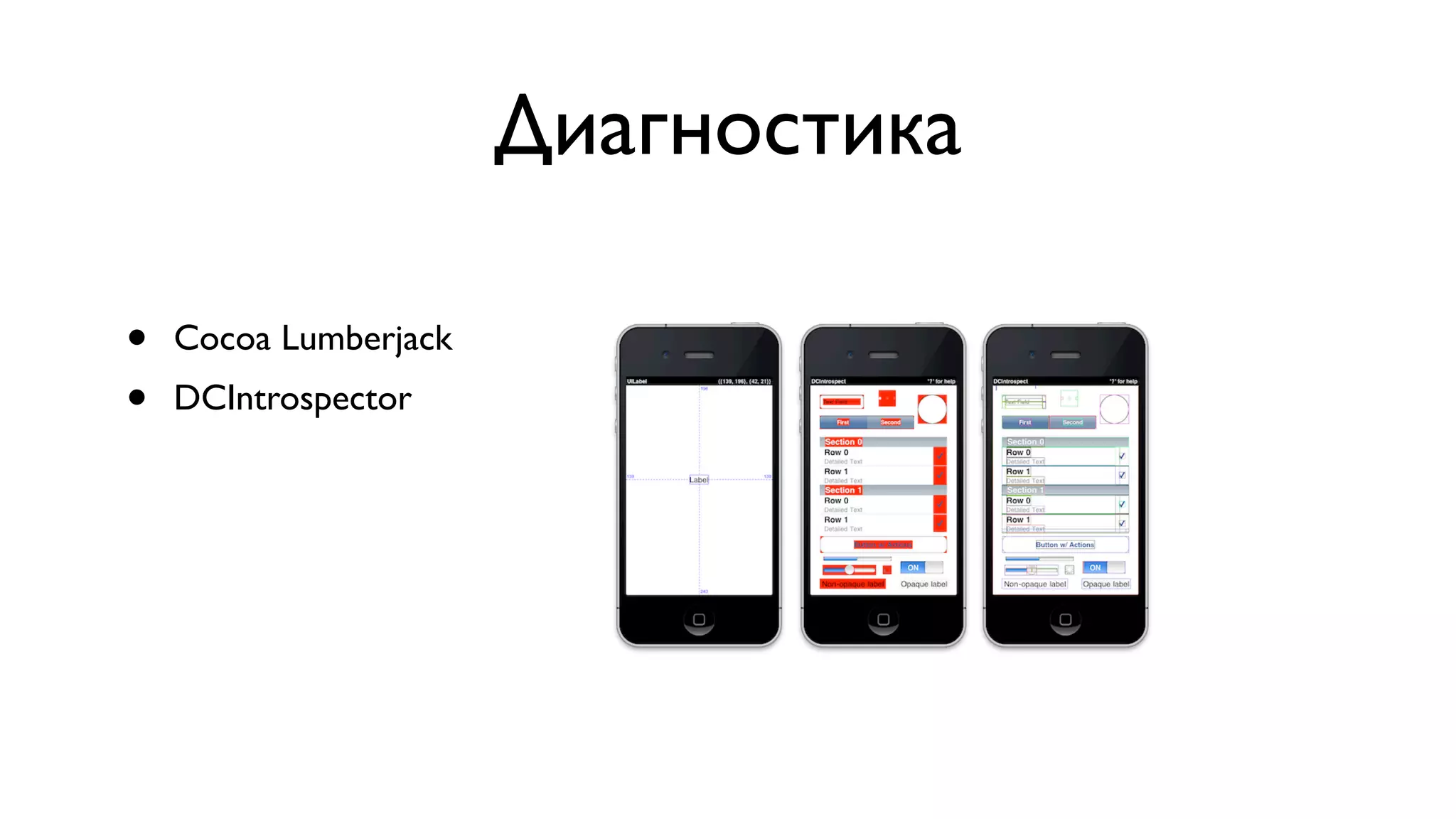 Диагностика • Cocoa Lumberjack • DCIntrospector 