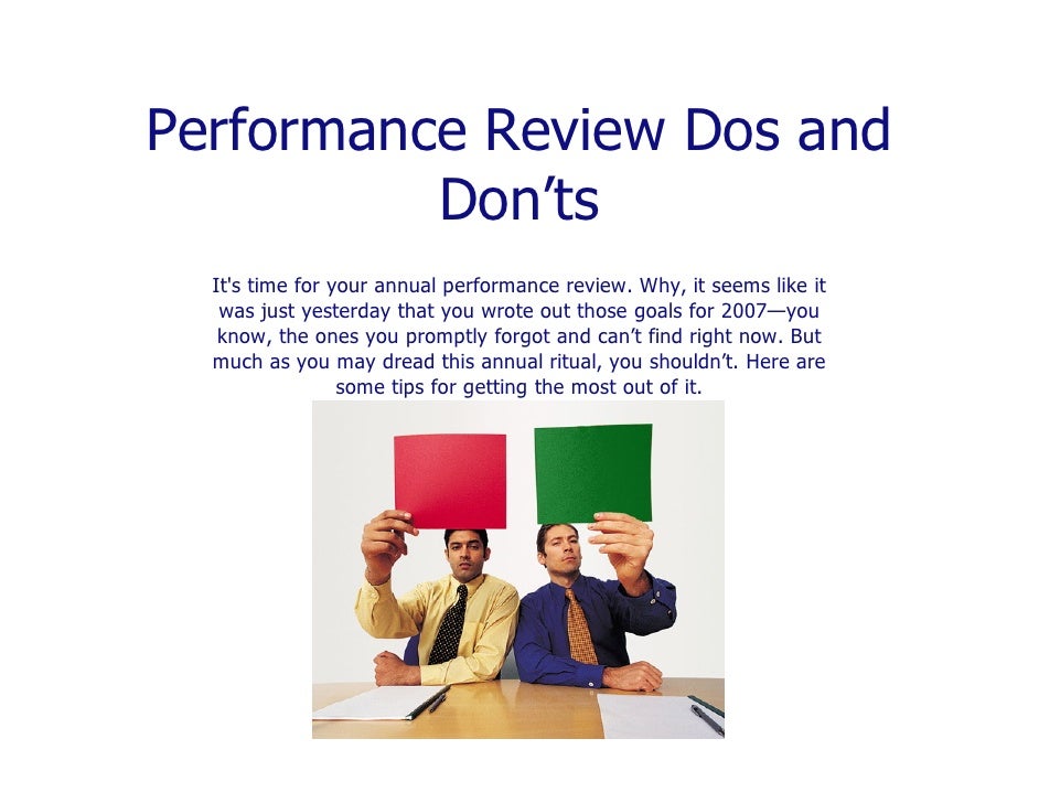 009 performance reviews do s and don t s it performance review
