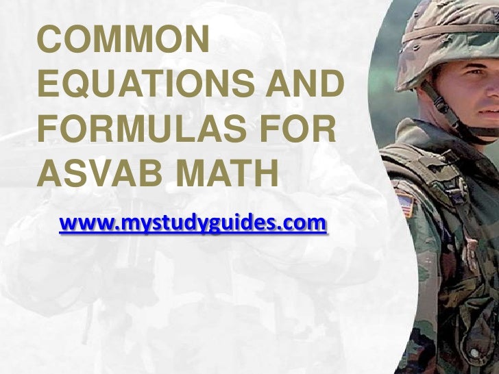 009 Common Equations And Formulas For Asvab Math