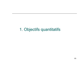 85
1. Objectifs quantitatifs
 