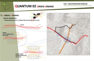 Sectores/áreas/actividades nombrables.QUANTUM 01ORDEN TERRITORIALRelaciones de la escala macro, contexto lejano, flujos que unen la región con vuestro lugar de proyecto;Tales como:Vías metropolitanas, áreas temáticas generales geográficas y tectónicas mayores. QUANTUM 04ORDEN CONSTRUCTIVORelaciones de la escala resolutiva