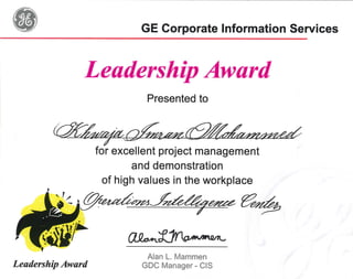 Leadership Award - CIS OIC
