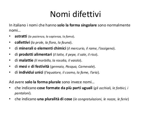 Esempi Di Nomi Propri Di Cose 009 Morfologia e Classificazione dei Nomi