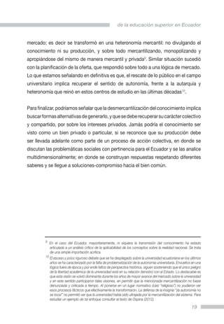 Tercera ola de transformación de la educación superior en ecuador | PDF
