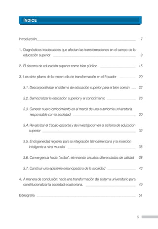 Tercera ola de transformación de la educación superior en ecuador | PDF