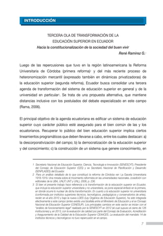 Tercera ola de transformación de la educación superior en ecuador | PDF