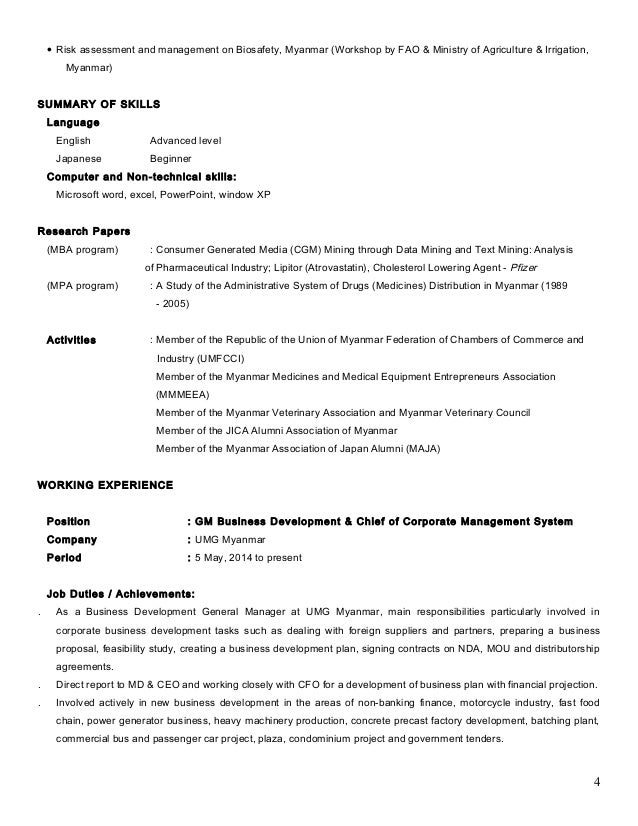 non technical skills resumes
