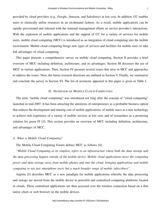 A Survey of Mobile Cloud Computing: Architecture, Applications, and ...