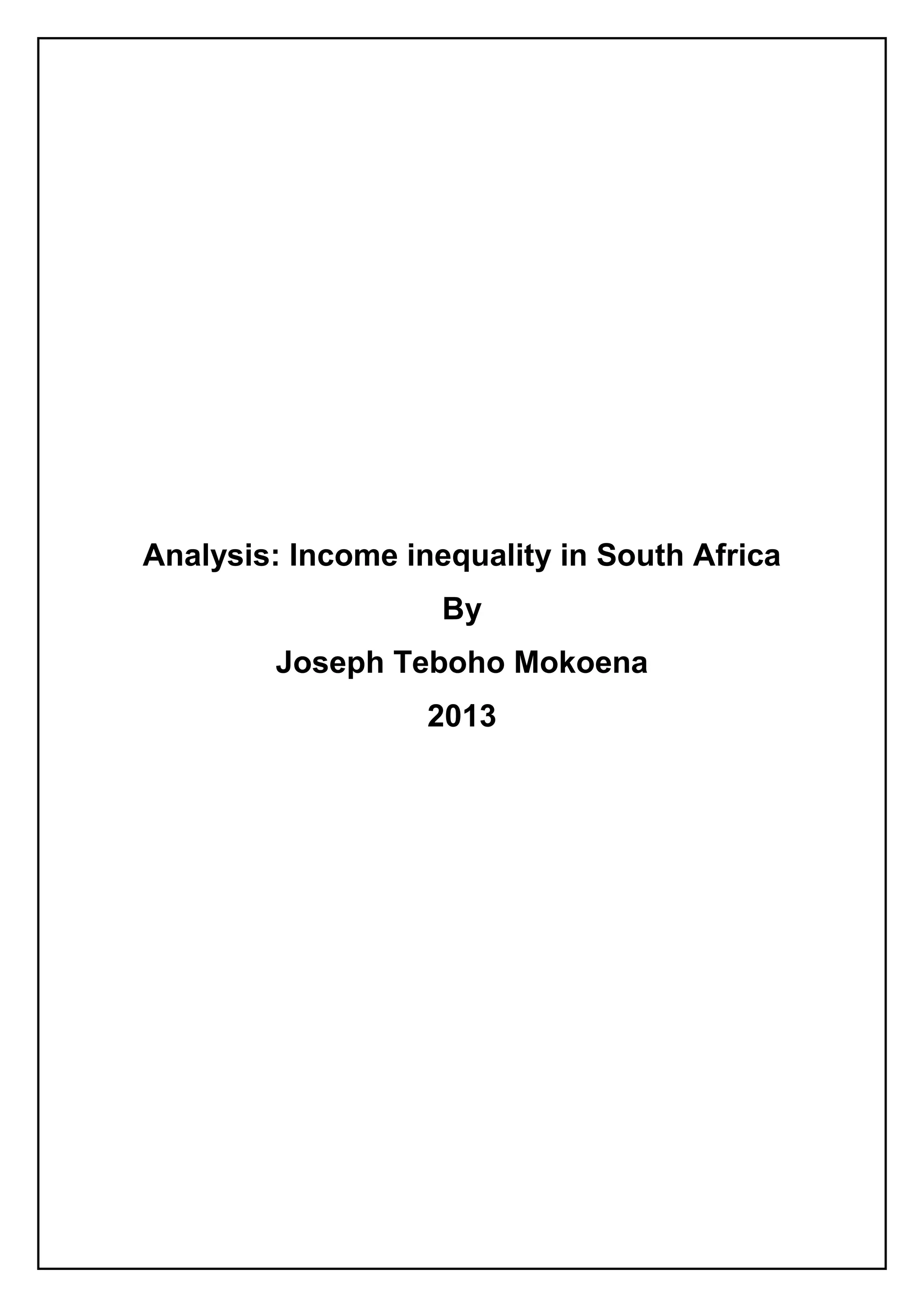 Income inequality in South Africa report | PDF
