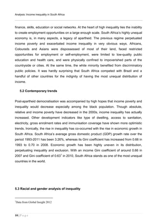 Income inequality in South Africa report | PDF