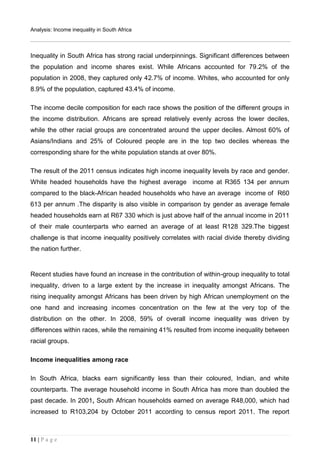 Income inequality in South Africa report | PDF
