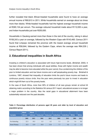 Income inequality in South Africa report | PDF