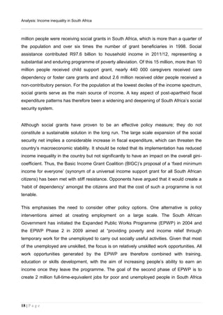 Income inequality in South Africa report | PDF