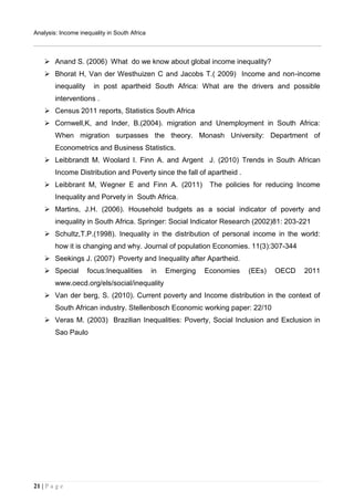 Income inequality in South Africa report | PDF
