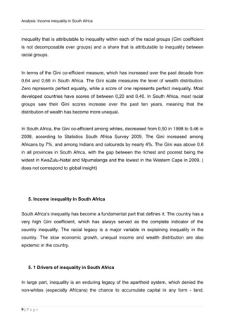 Income inequality in South Africa report | PDF