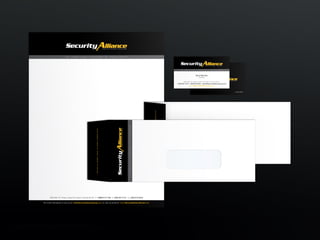 Corporate Identity & Stationery Design/ SECURITY ALLIANCE™
Cover Letter, Converted A10 Envelope(Front & Back) & Business Card(Front & Back)   © Copyright Beeround Design Studio 2010. All Rights Reserved.
 