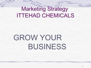 Marketing Strategy
ITTEHAD CHEMICALS
GROW YOUR
BUSINESS
1
 