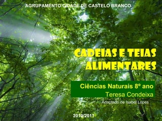 Free Powerpoint Templates Ciências Naturais 8º ano Teresa Condeixa AGRUPAMENTO CIDADE DE CASTELO BRANCO 2010/2011 Adaptado...
