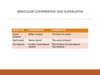 ADJECTIVES: COMPARATIVE AND SUPERLATIVE FORM | PPTX