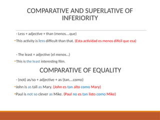 ADJECTIVES: COMPARATIVE AND SUPERLATIVE FORM | PPTX