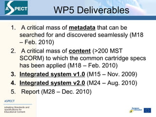 Content providers\' roles in the ASPECT project