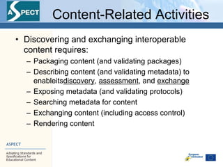 Content providers\' roles in the ASPECT project