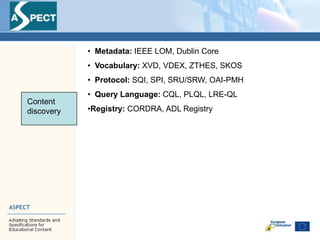 Content providers\' roles in the ASPECT project
