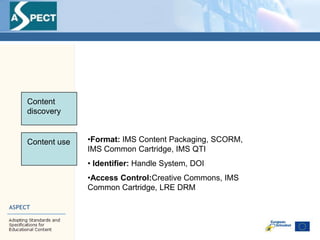 Content providers\' roles in the ASPECT project