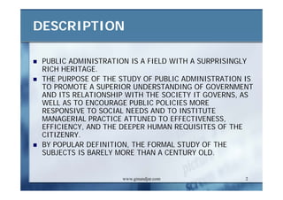 Public Administration: Concepts and Practice