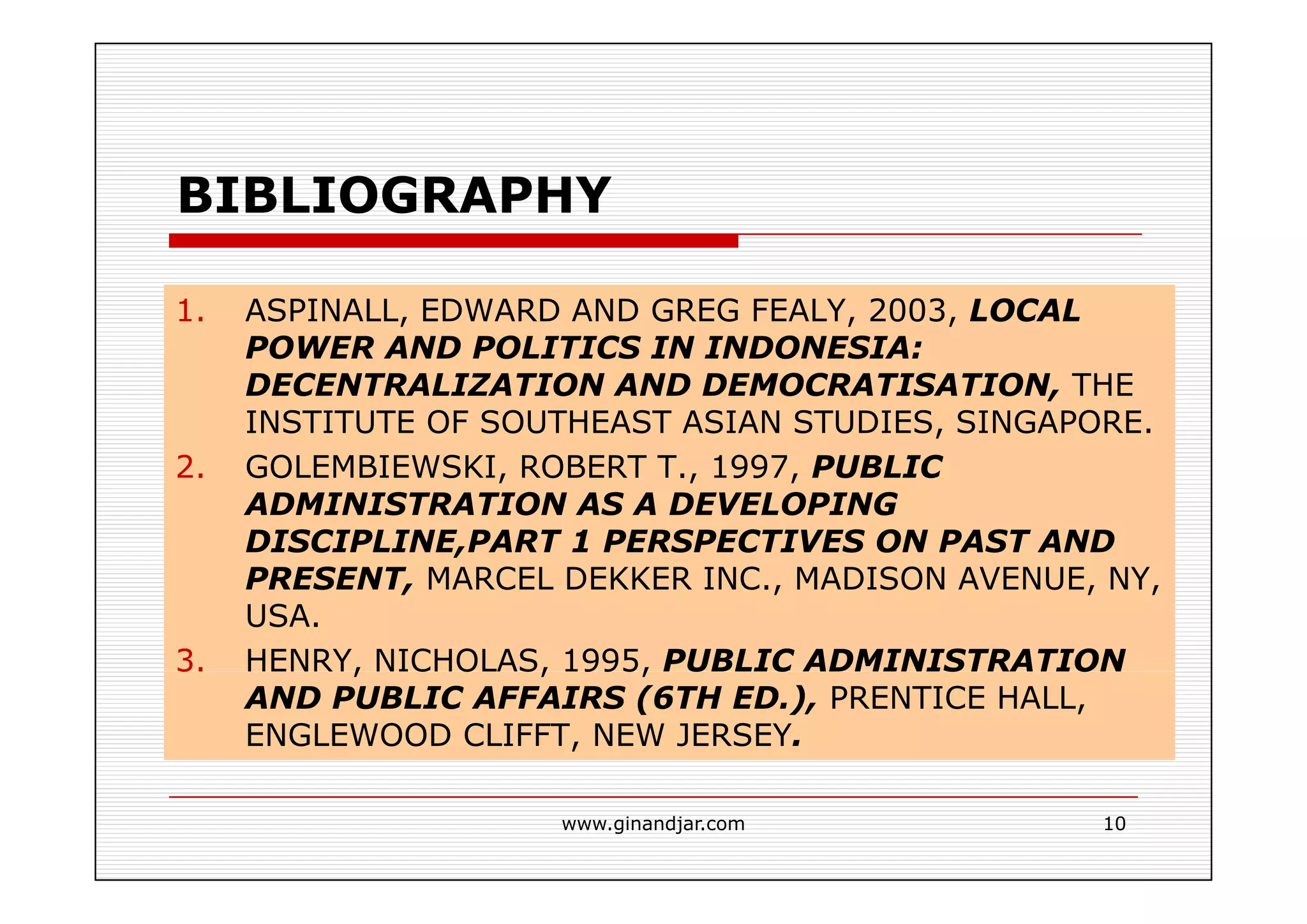 THE THEORY OF PUBLIC ADMINISTRATION