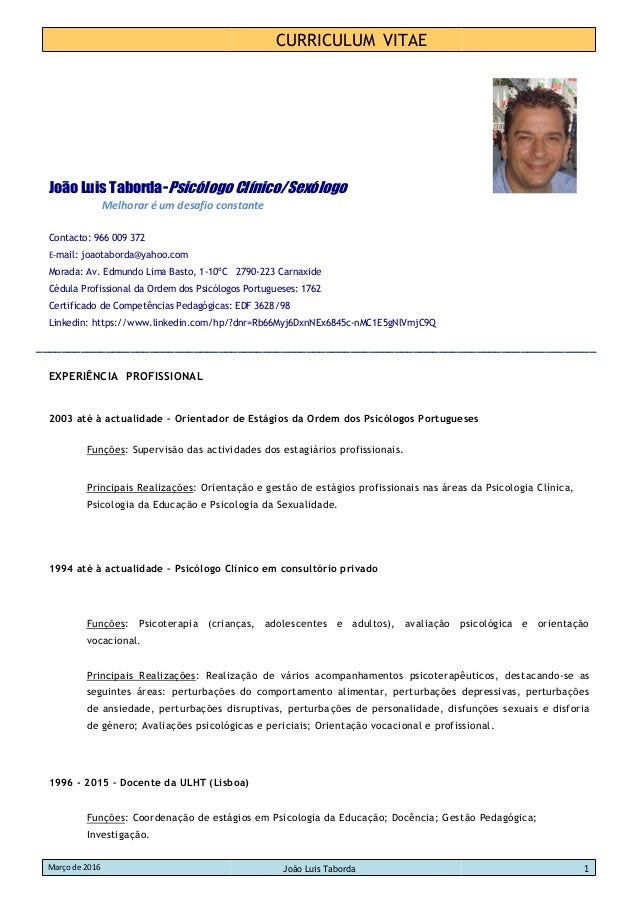 curriculum vitae modelo