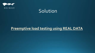 Preemptive load testing using REAL DATA
 