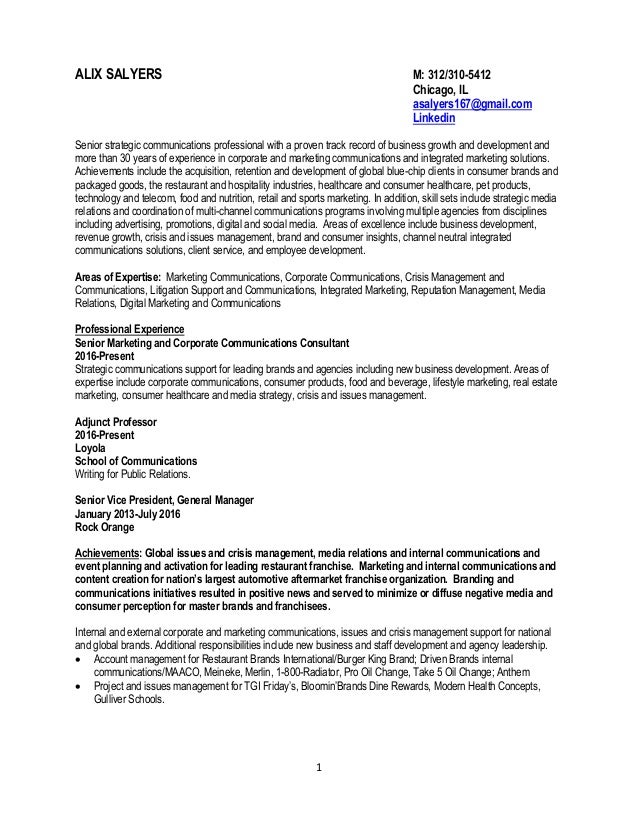 internal communications resumes