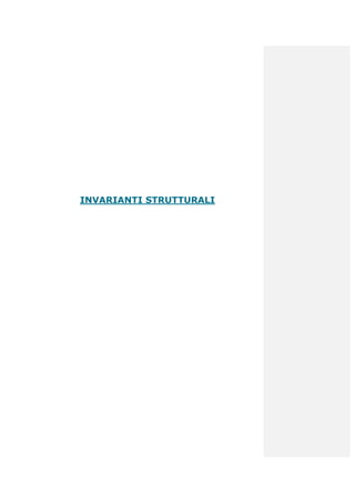 INVARIANTI STRUTTURALI
 