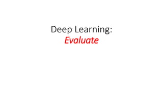 Deep Learning:
Evaluate
 